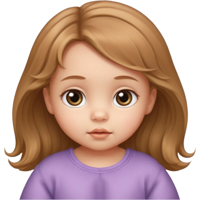 The head of a Cherubic infant baby girl with a tuff of hair and big dreamy eyes emoji