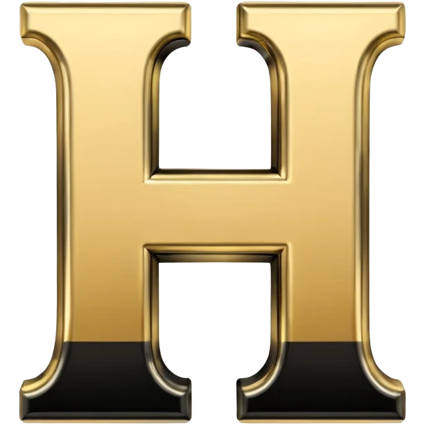 letter H in black and gold emoji