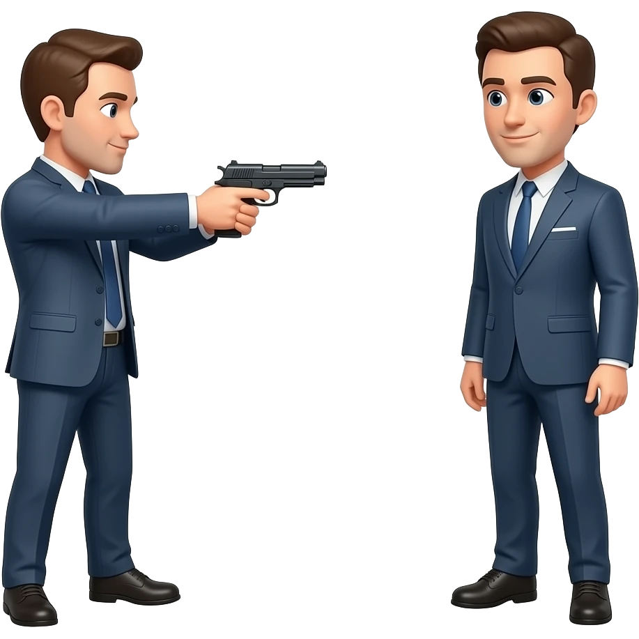 an emoji shooting at a person emoji