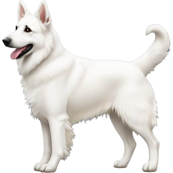 White Swiss Shepherd walking emoji