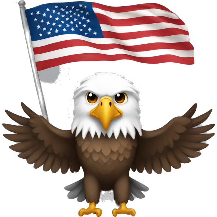 Eagle with American flag emoji