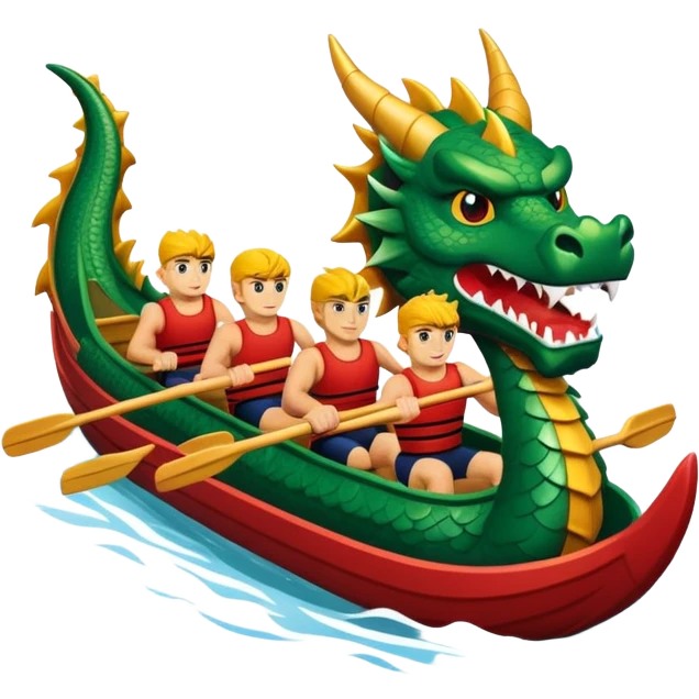 Rowers in a dragon head boat emoji