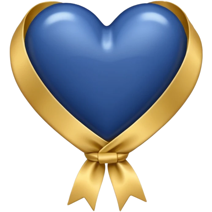 navy heart with gold ribbon  emoji
