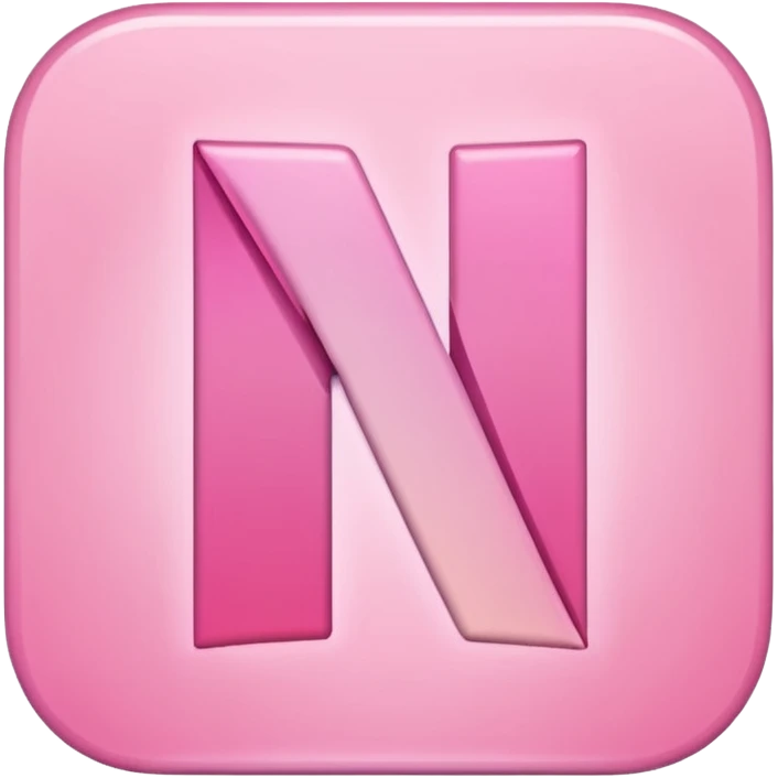 Netflix aesthetic "N" logo in pastel pink emoji
