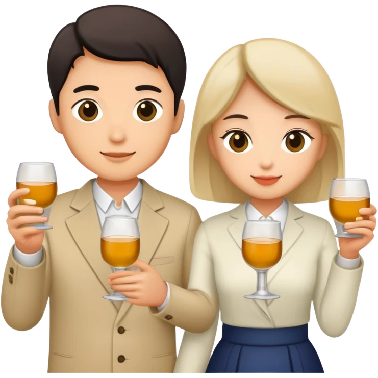 Two of them are holding soju cups in their hands emoji