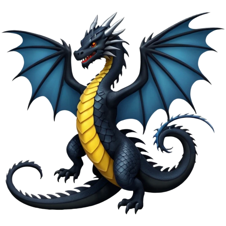 black dragon flying emoji