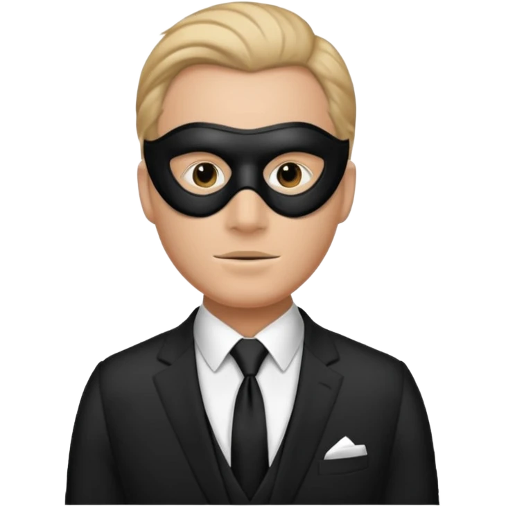 man in suit and mask emoji
