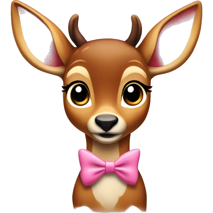 bambi with pink bow emoji
