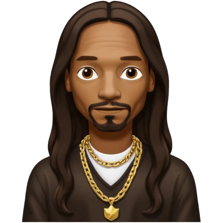 Snoop Dogg with dark brown long hair emoji
