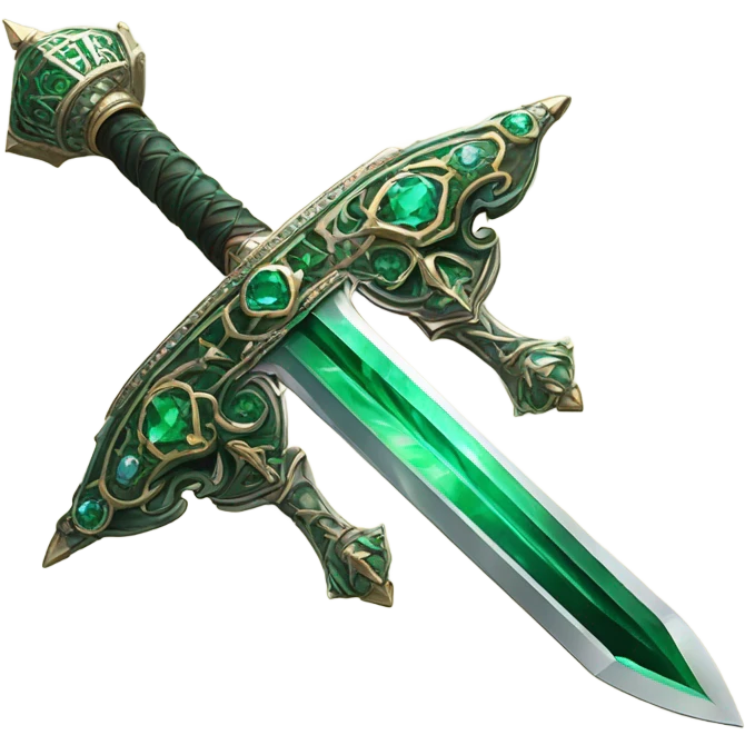 Emerald sword emoji