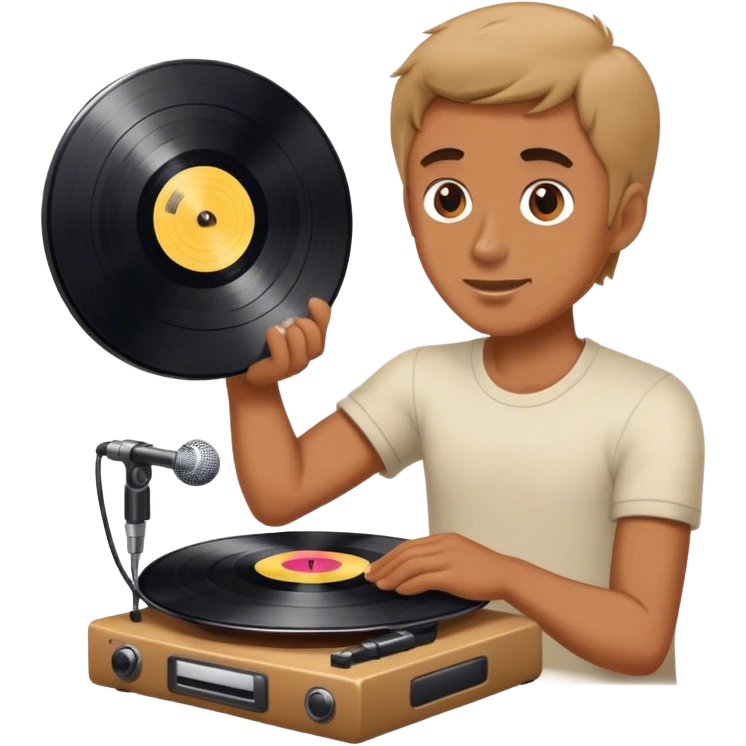 Man playing records emoji