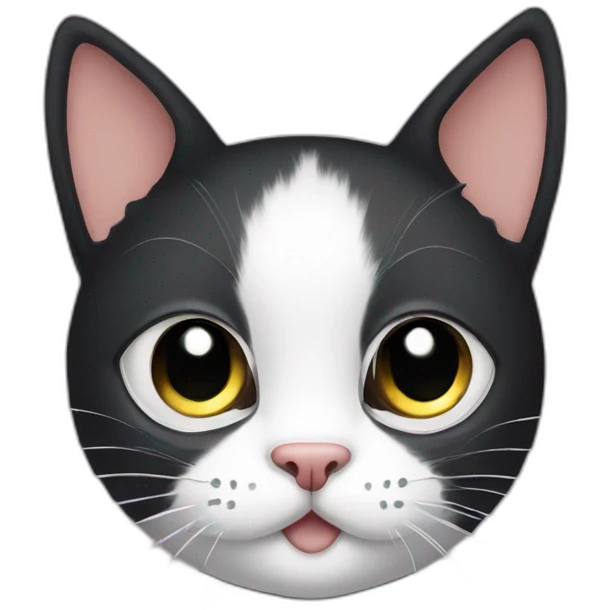 Black Cat with a white spot on nose emoji