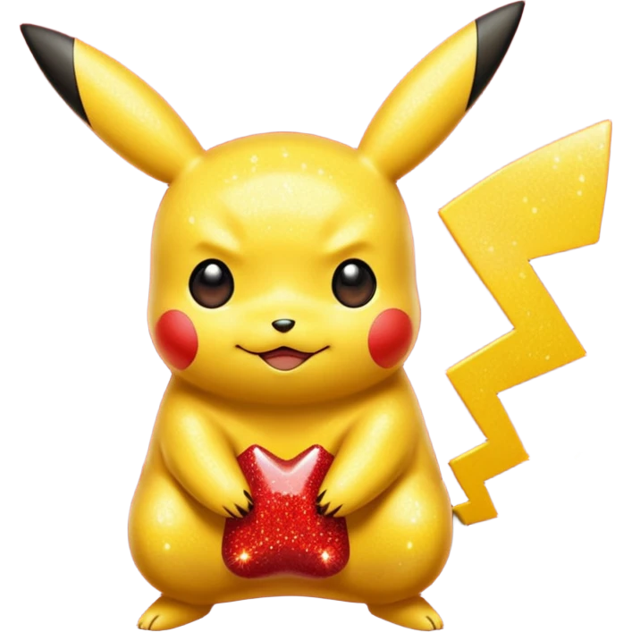 red glitter pikachu emoji