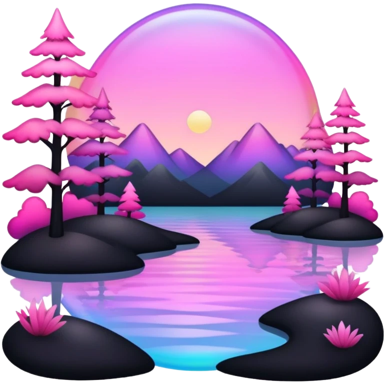  Black-pink-Iridescent-aesthetic-scenic-Decoration emoji