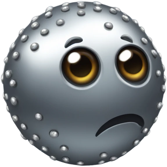 Metal ball with only long dotted shiny eyes  emoji