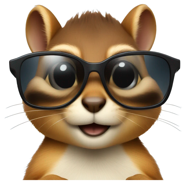 Chipmunk in sunglasses emoji