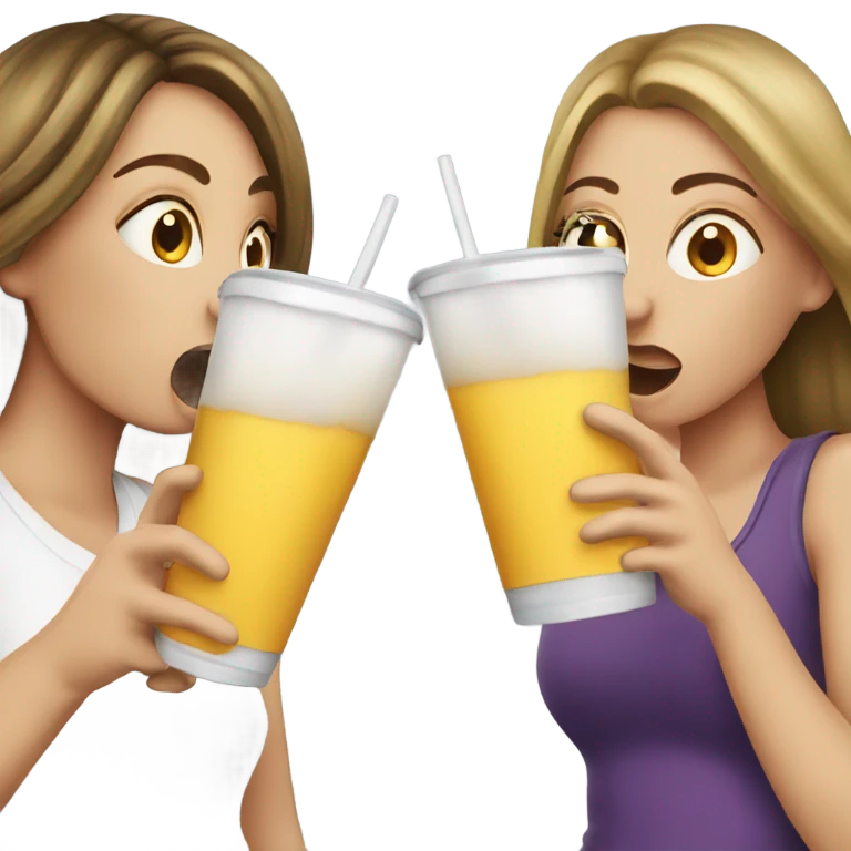 4 white girls chugging drinks emoji