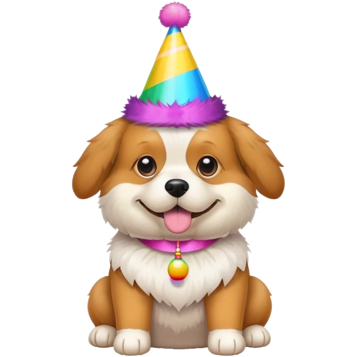 cute dog wearing a party hat emoji