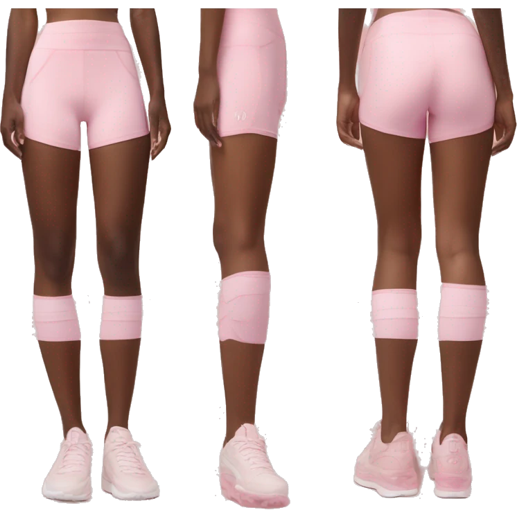 Brown skin girl,Lululemon pink set,balenciaga tracks white,40inch buss down black  emoji