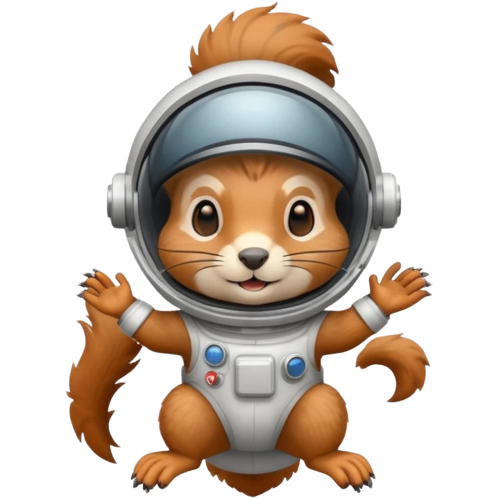 squirrel in an astronaut helmet floating emoji