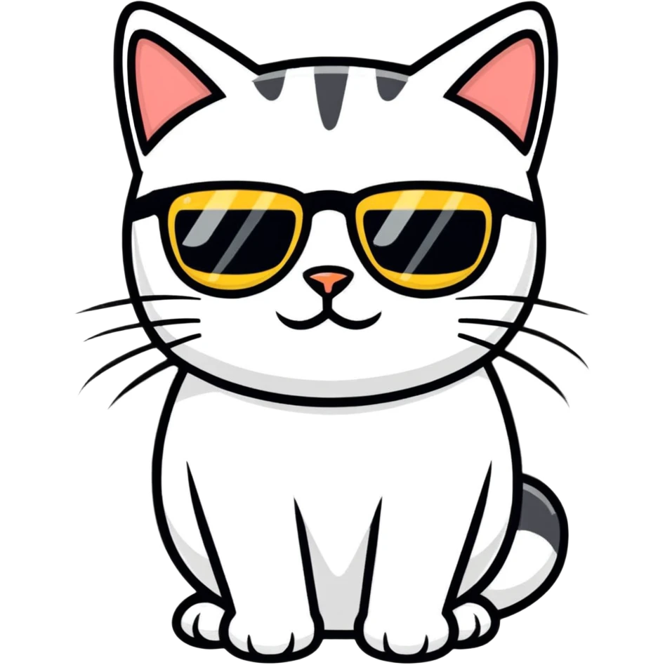 Cat with sunglasses emoji