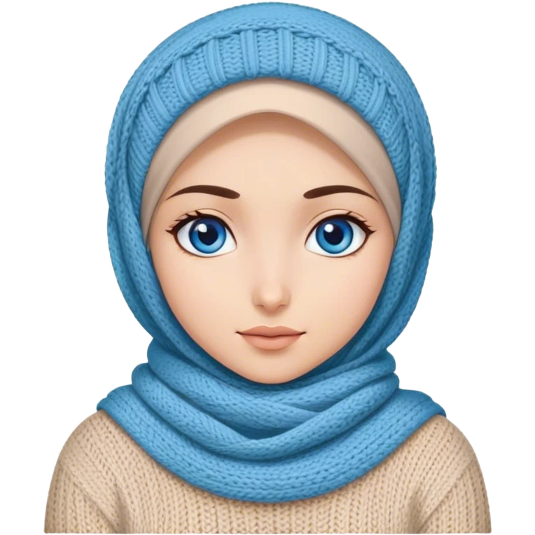 Turkish beautiful finish Konya girl blue eyes with hijab and knited emoji
