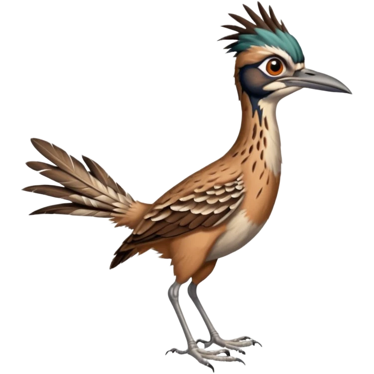 realistic roadrunner bird emoji, actual colors emoji