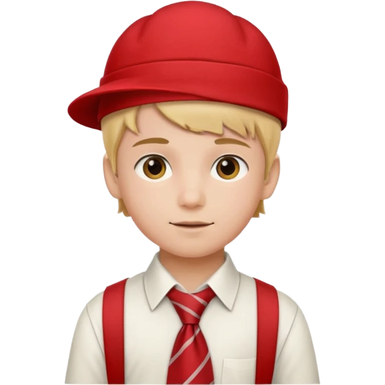 Мальчик в красном пионерском галстуке и пионерской пилотке emoji