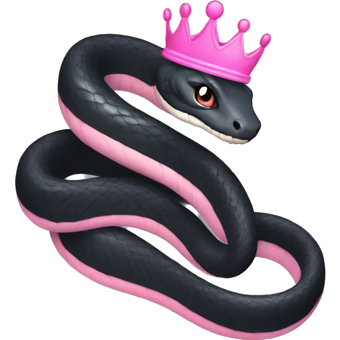 Black snake with pink crown emoji