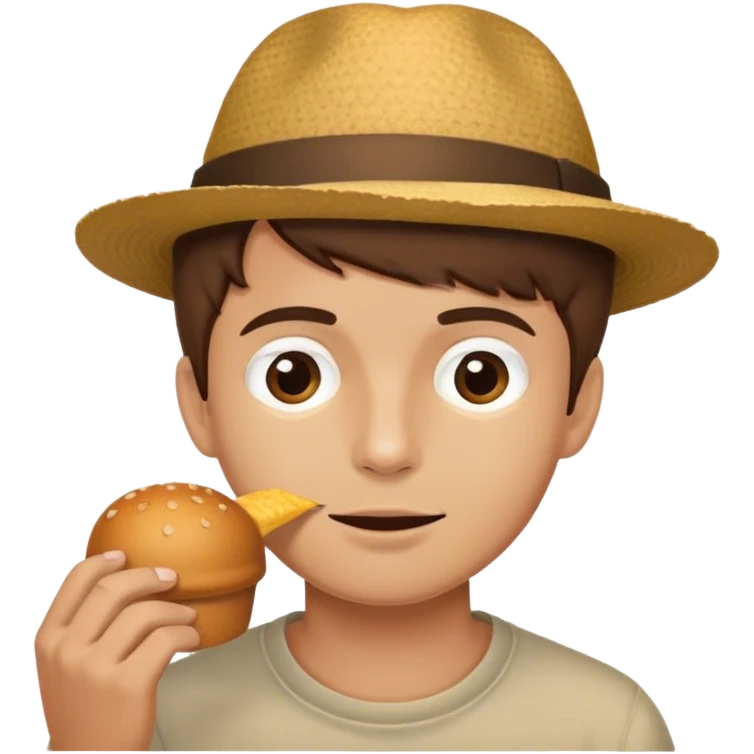 Man eating a hat  emoji