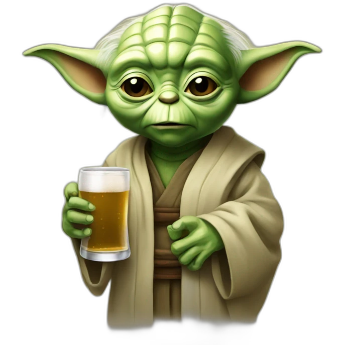 yoda drinking beer emoji