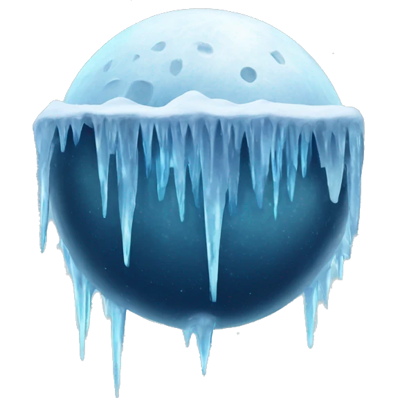 Frozen moon with icicles  emoji