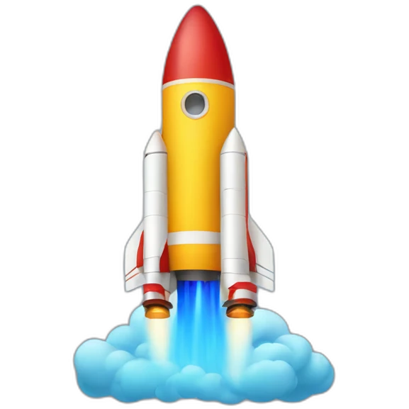 rocket launching to right emoji