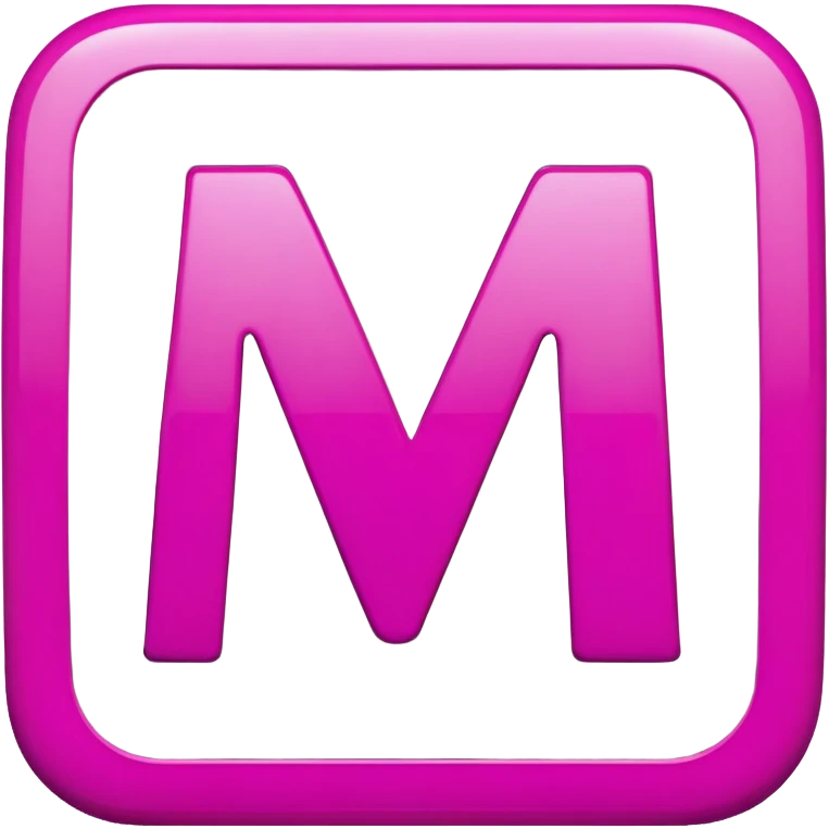 Letter M in magenta color emoji