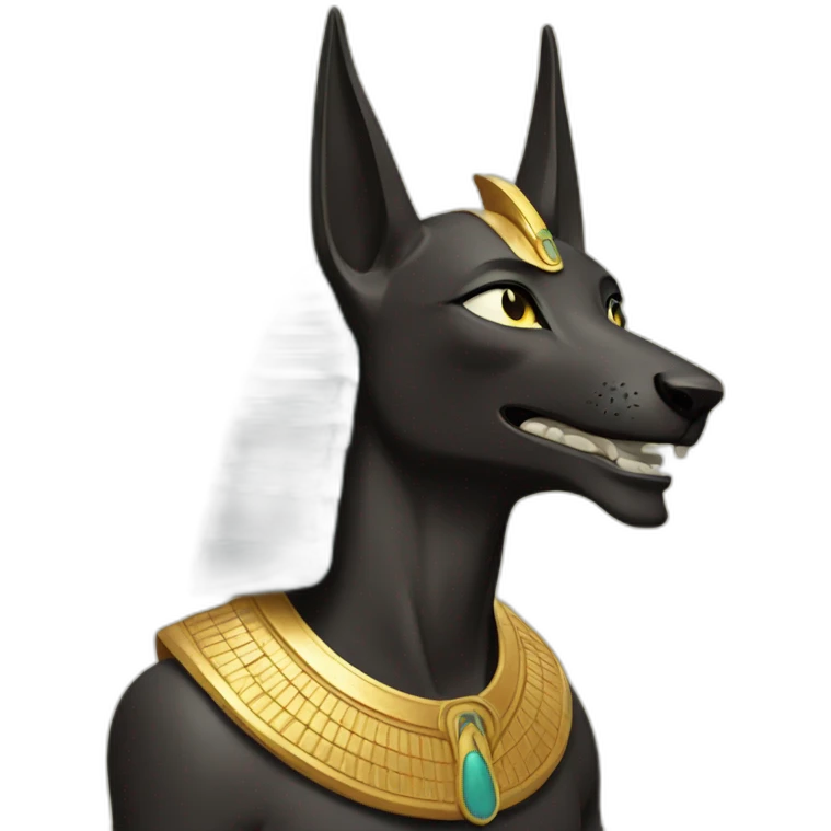 Ancient egyptian god Anubis laughting emoji