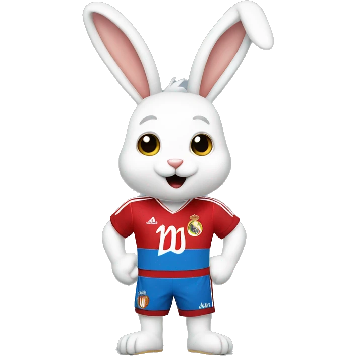 un lapin avec le maillot du réal madrid  emoji