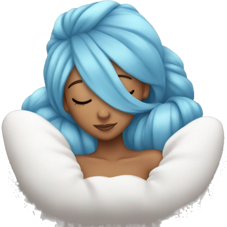 Ariana sleeping with blue hair emoji