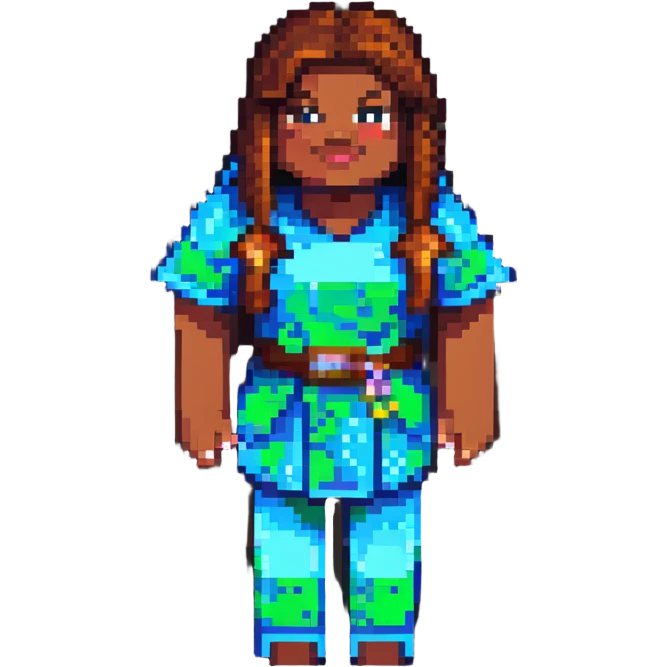Nicole Byer as a Minecraft character emoji