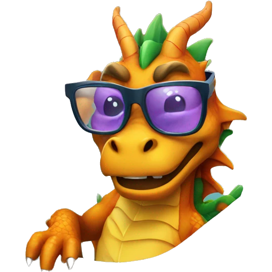 Dragon in hot tub with glasses emoji