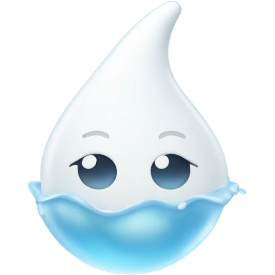 The white milky version of the water splash droplet emoji  emoji