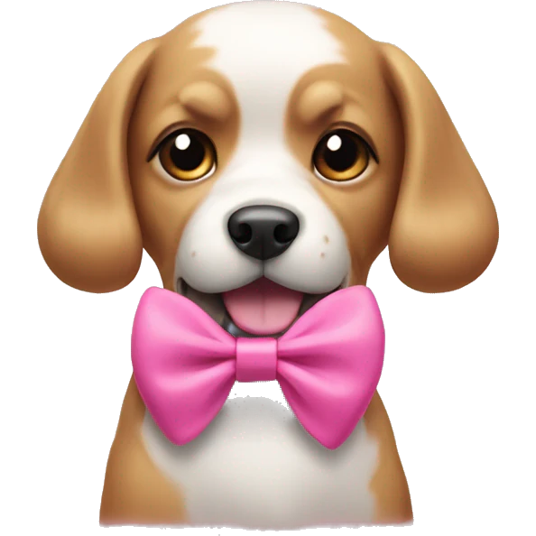 Dog with pink bow emoji