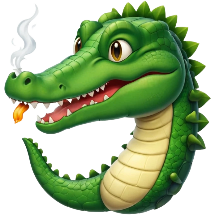 Un alligator habillé en smoking faisant un sourire emoji