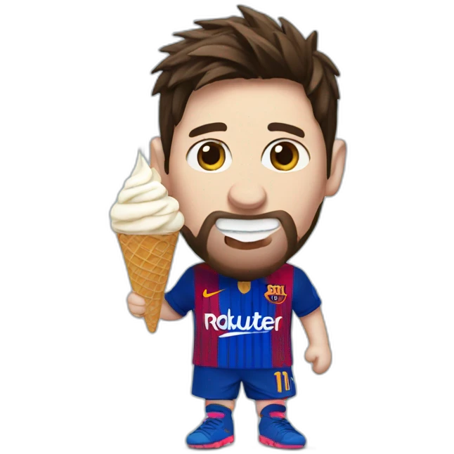 Messi eating ice cream  emoji