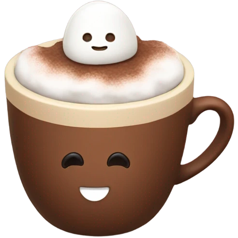 cocoa with marshmallow in cozy cup emoji