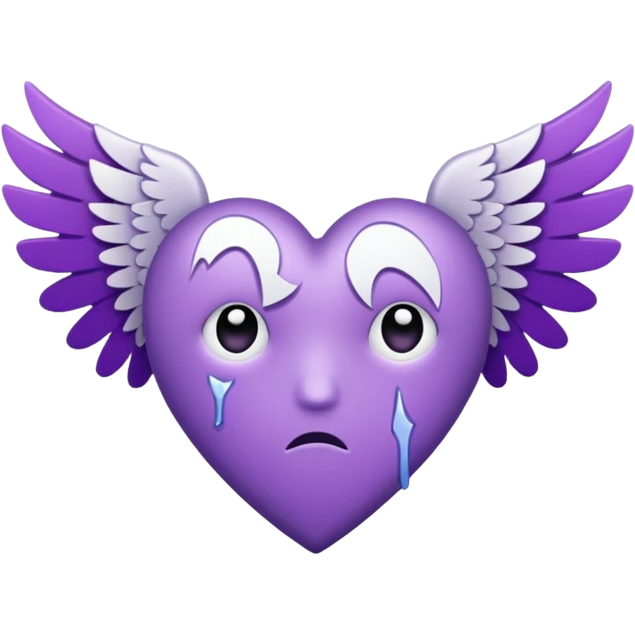 قلب يحزن فيه جناحات لونه بين الابيض وبنفسجي  emoji