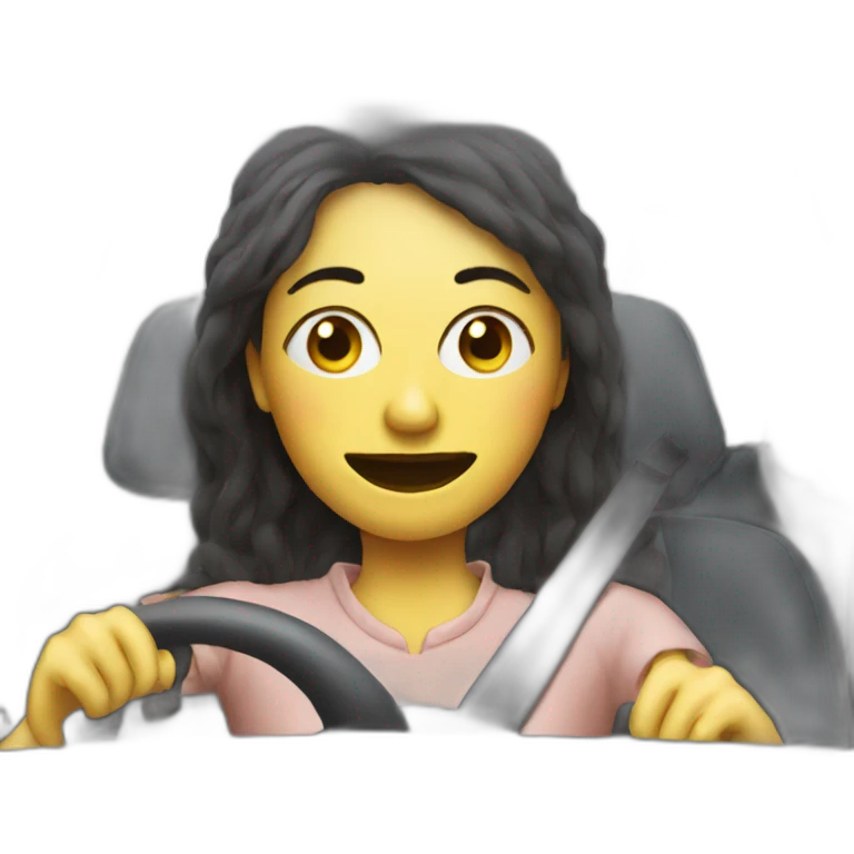 Weird Lady Driving Weird Car emoji