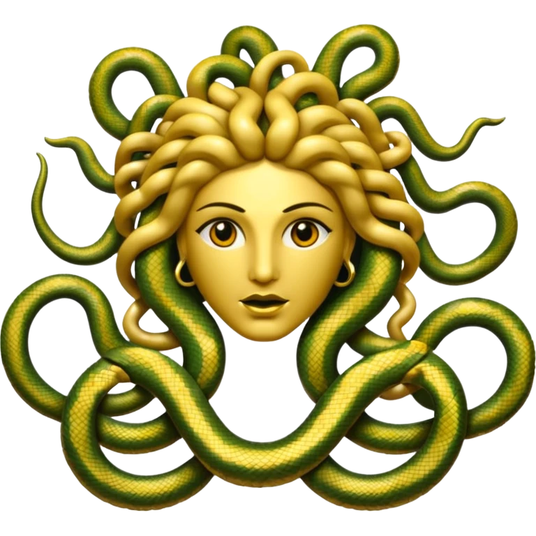 The Sicilian Medusa in gold, make the snakes more dramatic  emoji