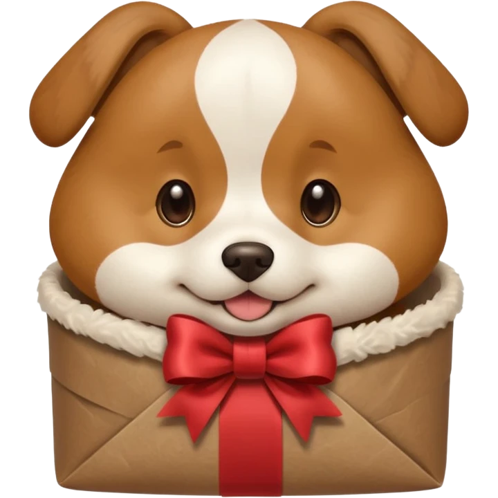 Dog in wrapped paper new yaer  emoji