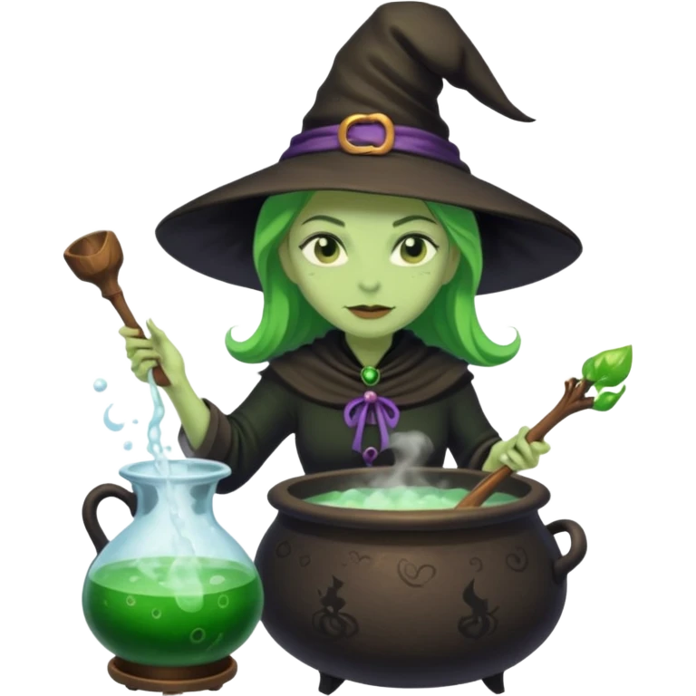 green witch cooking potion emoji
