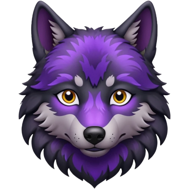 black wolf with purple pattern emoji